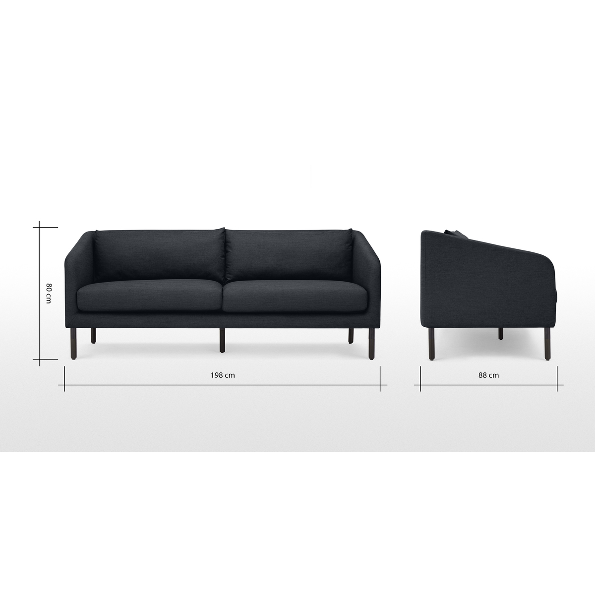 Merrick 3 Seater Sofa, Denim Dark Blue Weave – image 7