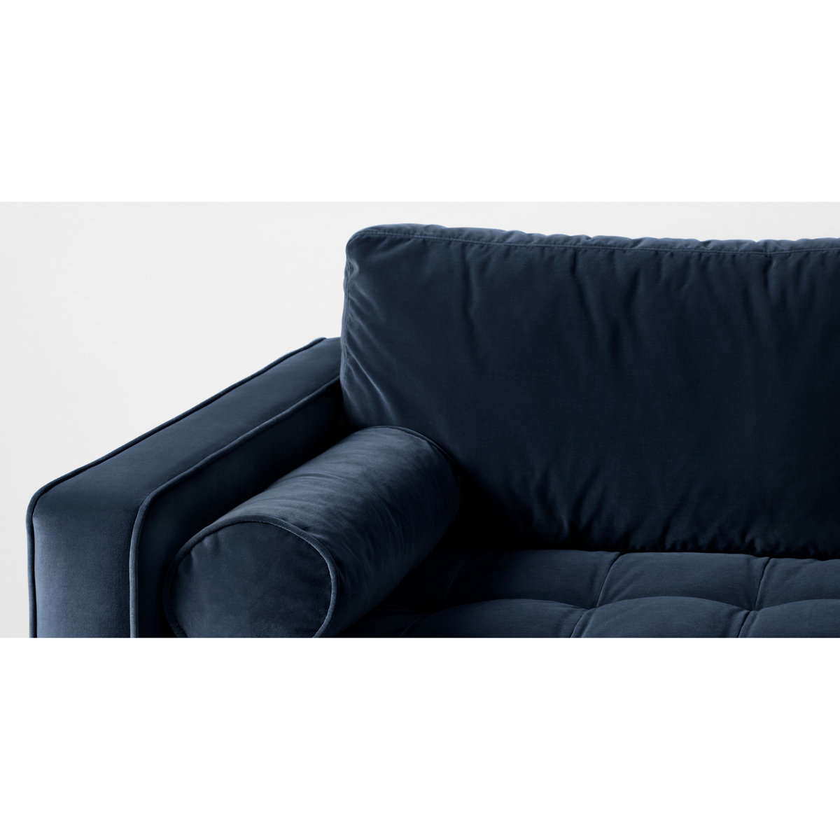 Scott Large 2 Seater Sofa, Navy Cotton Velvet – image 4