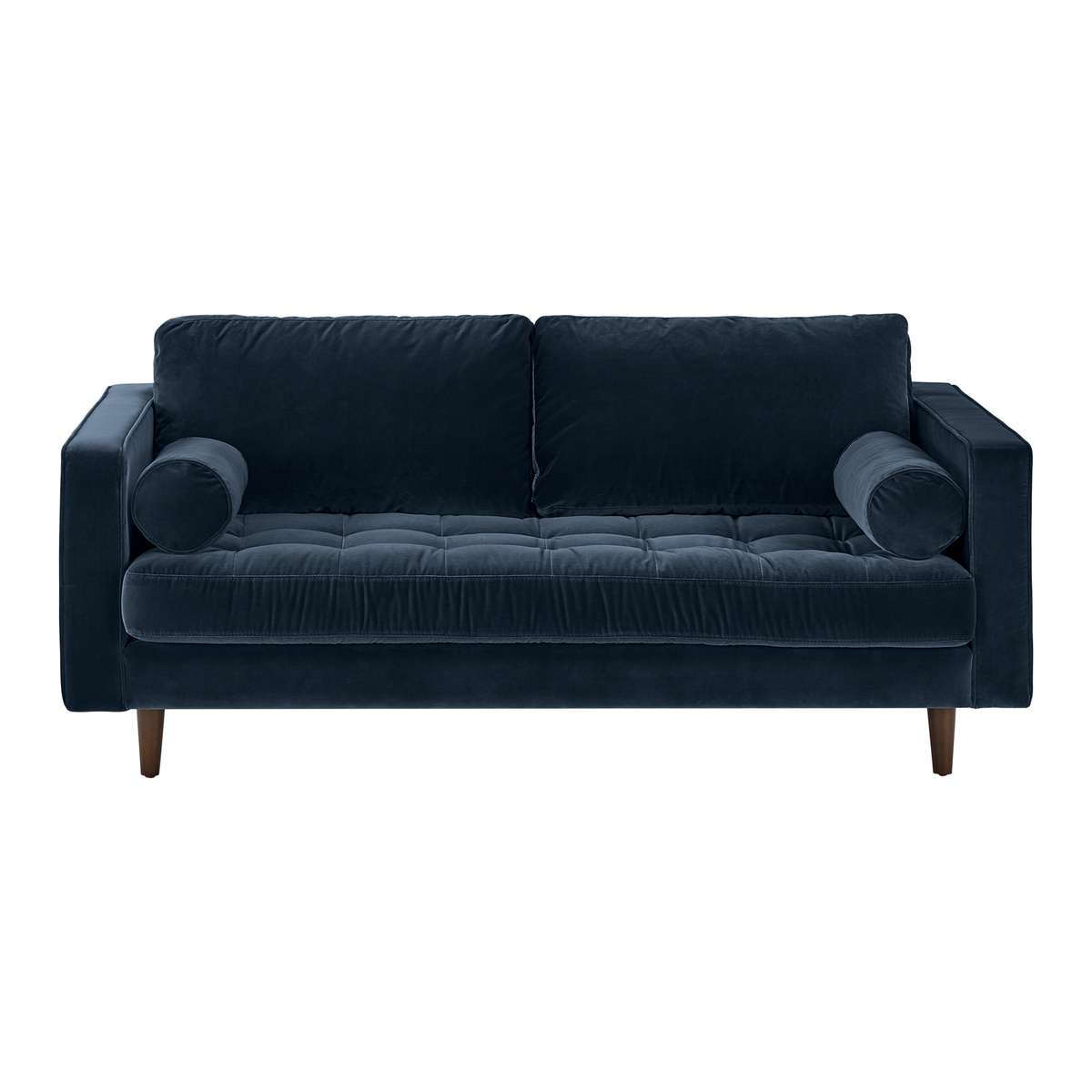 Scott Large 2 Seater Sofa, Navy Cotton Velvet – image 1