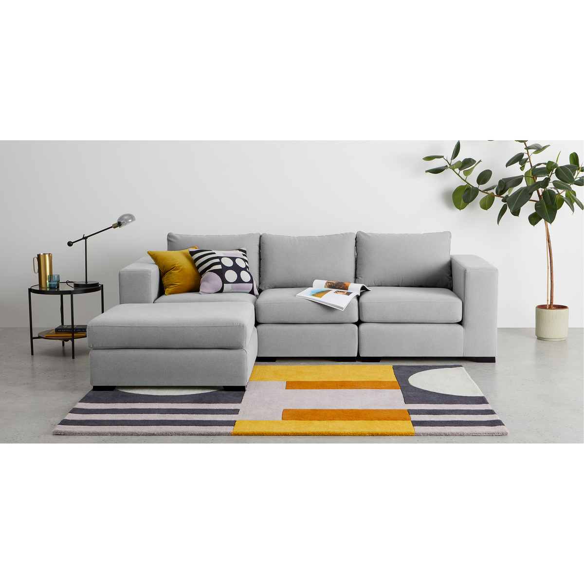 Mortimer 4 Seater Modular Corner Sofa, Chalk Grey Cotton – image 3