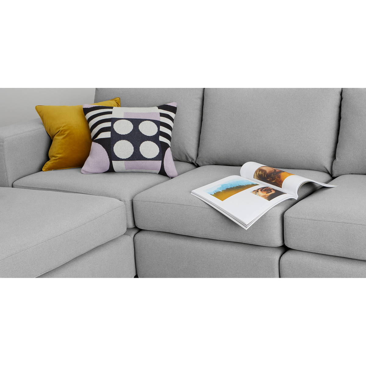 Mortimer 4 Seater Modular Corner Sofa, Chalk Grey Cotton – image 6