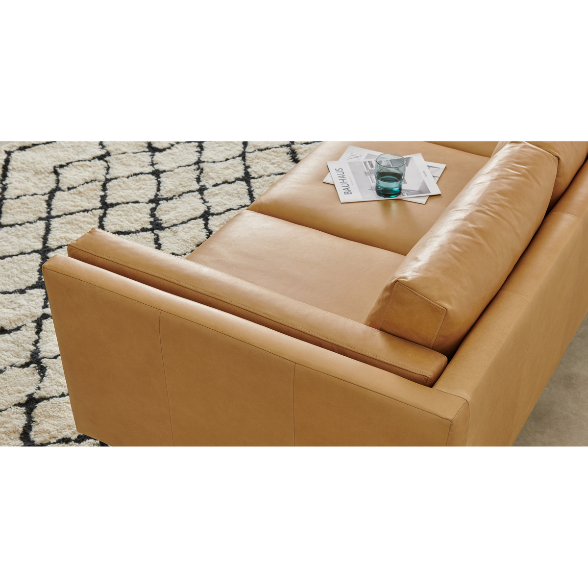 Savio 3 Seater Sofa, Chalk Tan Leather – image 6