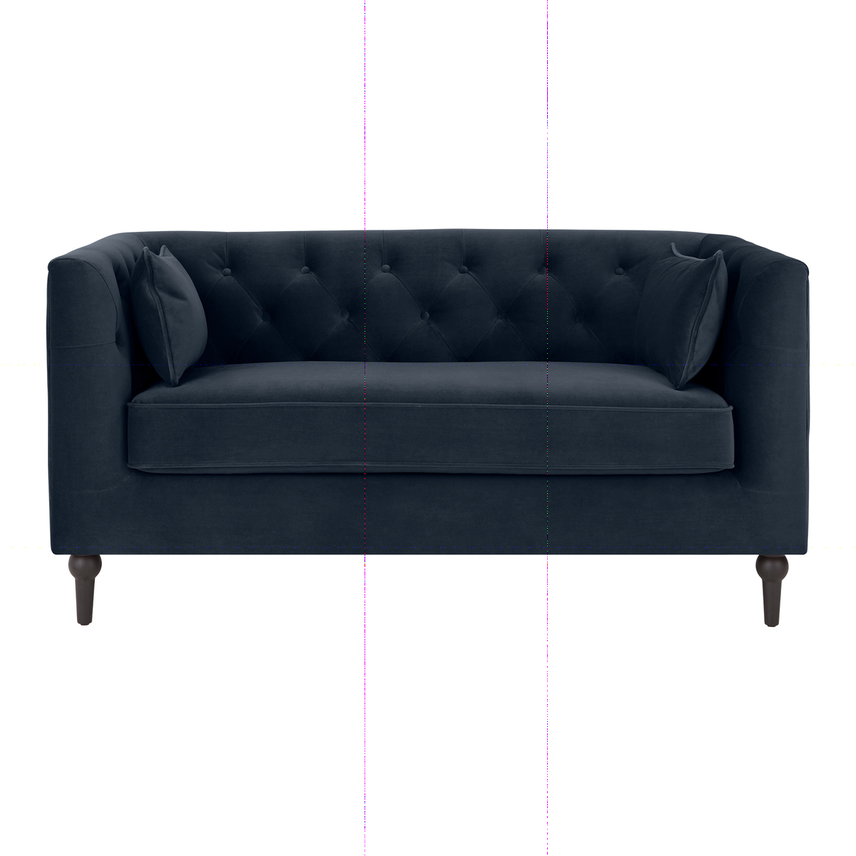 Flynn 2 Seater Sofa, Sapphire Blue Velvet – image 1