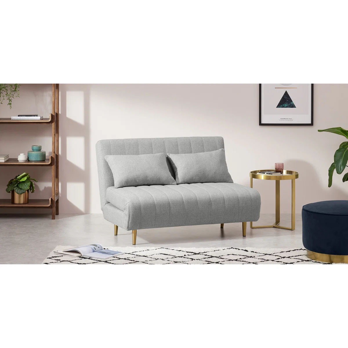 Bessie Small Sofa Bed, Luna Grey Weave – image 3