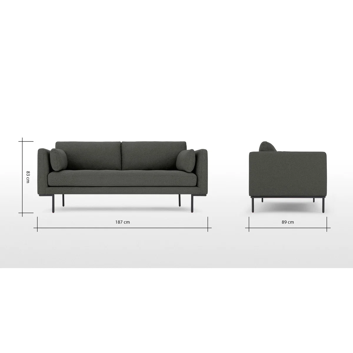 Harlow Large 2 Seater Sofa, Hudson Grey – image 8