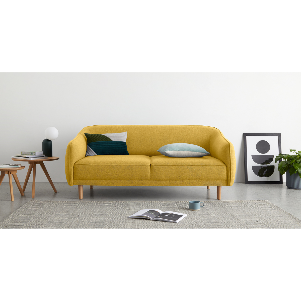 Haring 3 Seater Sofa, Retro Yellow – image 3
