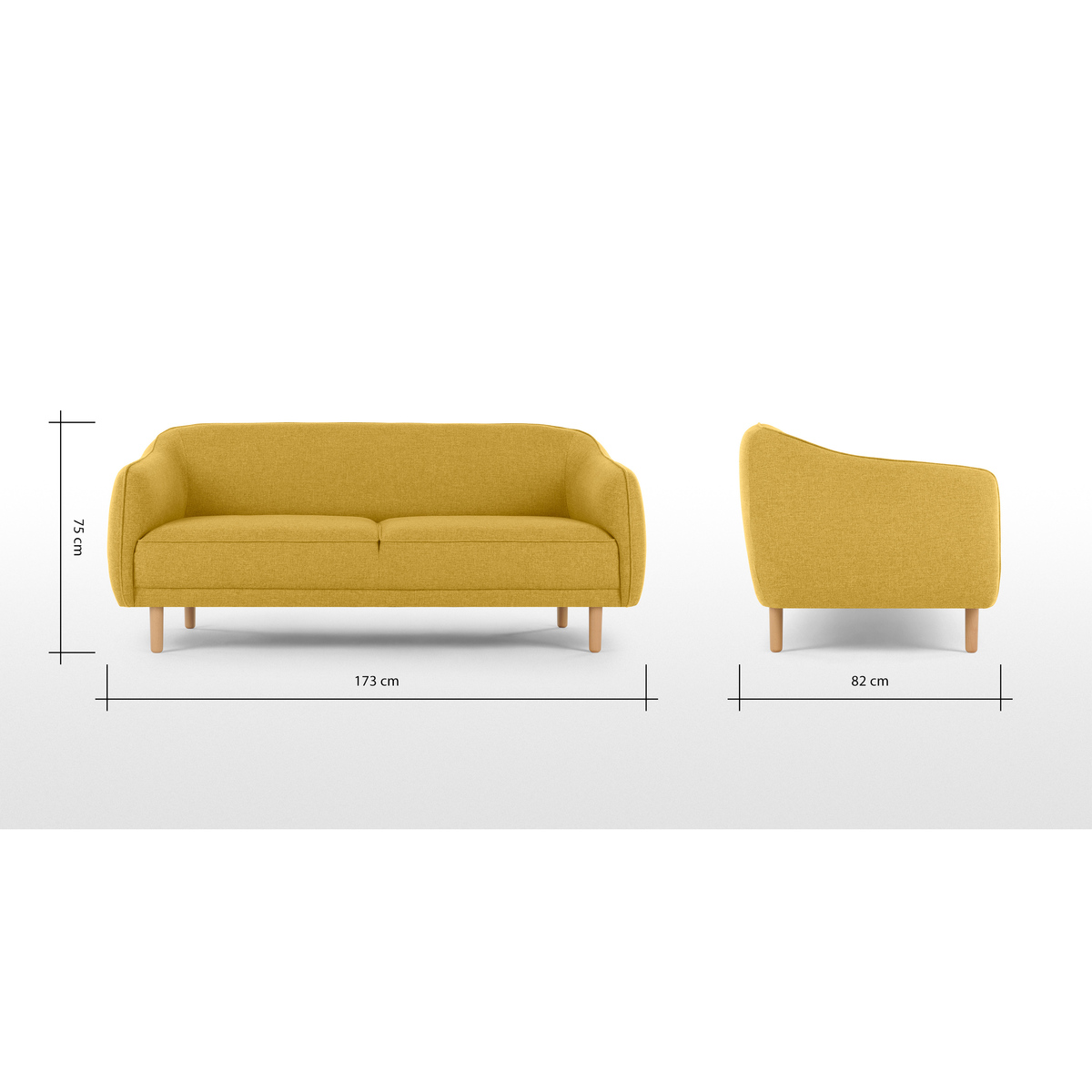 Haring 3 Seater Sofa, Retro Yellow – image 8