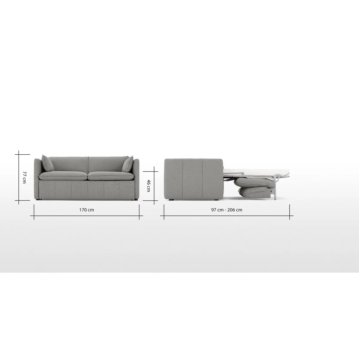 Tibor Sofa Bed, Mountain Grey – image 8