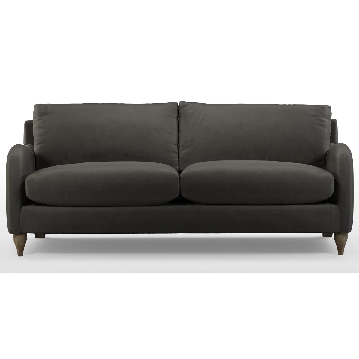 Custom MADE Sofia 3 Seater Sofa, Plush Asphalt Velvet with Light Wood Leg – image 3
