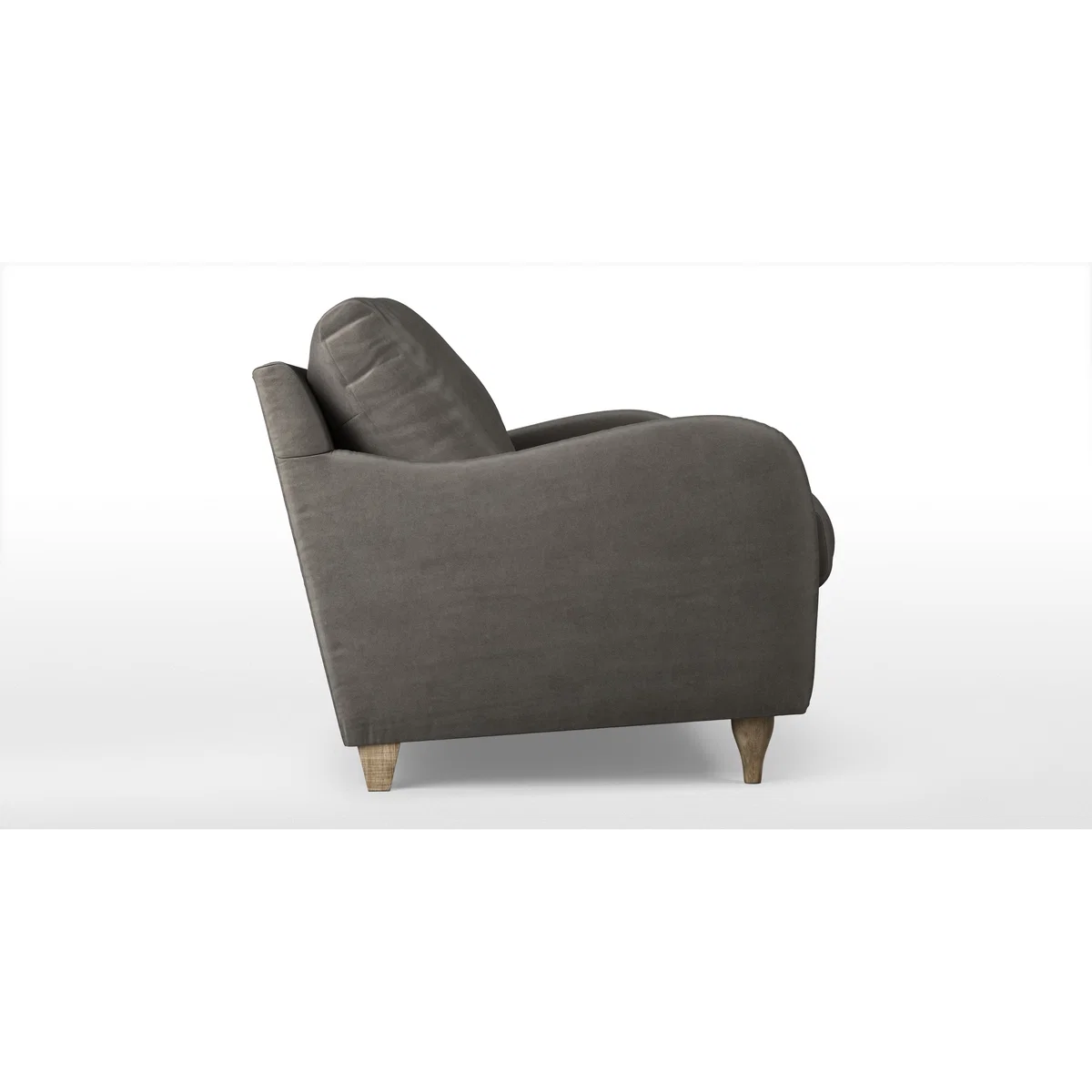 Custom MADE Sofia 3 Seater Sofa, Plush Asphalt Velvet with Light Wood Leg – image 4
