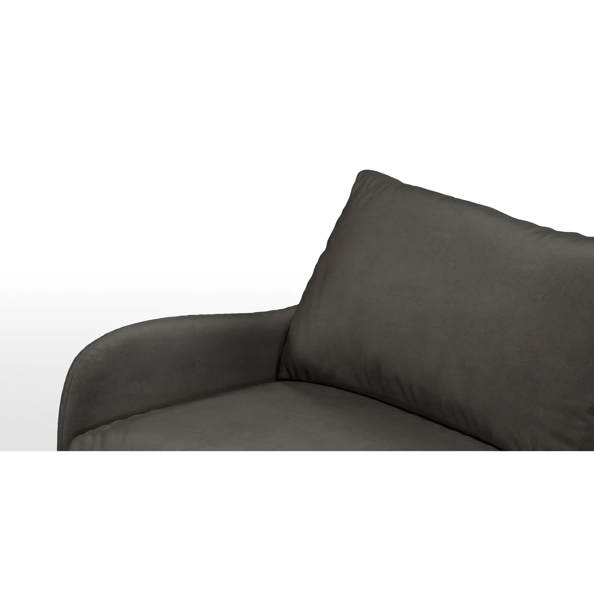 Custom MADE Sofia 3 Seater Sofa, Plush Asphalt Velvet with Light Wood Leg – image 5