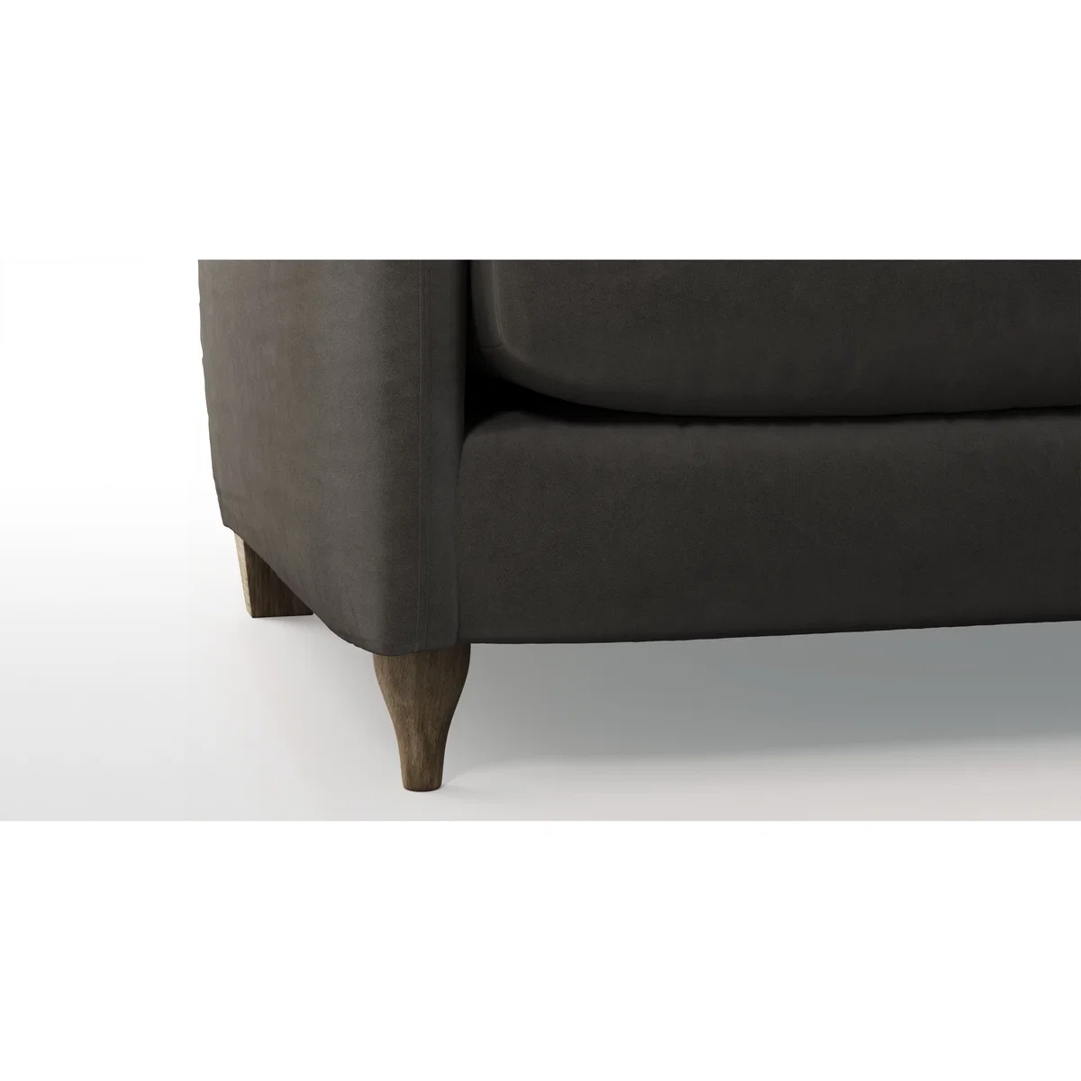 Custom MADE Sofia 3 Seater Sofa, Plush Asphalt Velvet with Light Wood Leg – image 6