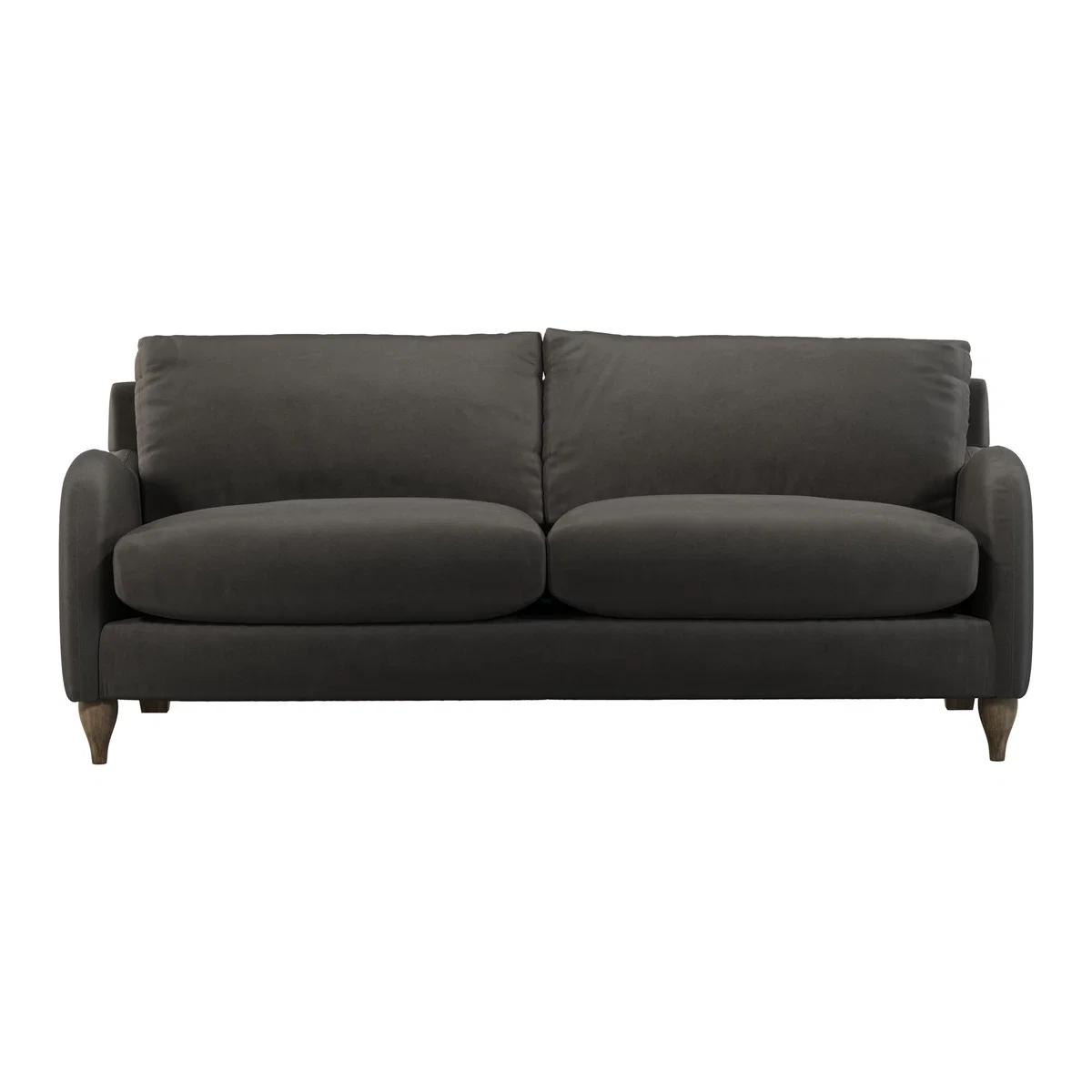 Custom MADE Sofia 3 Seater Sofa, Plush Asphalt Velvet with Light Wood Leg – image 1