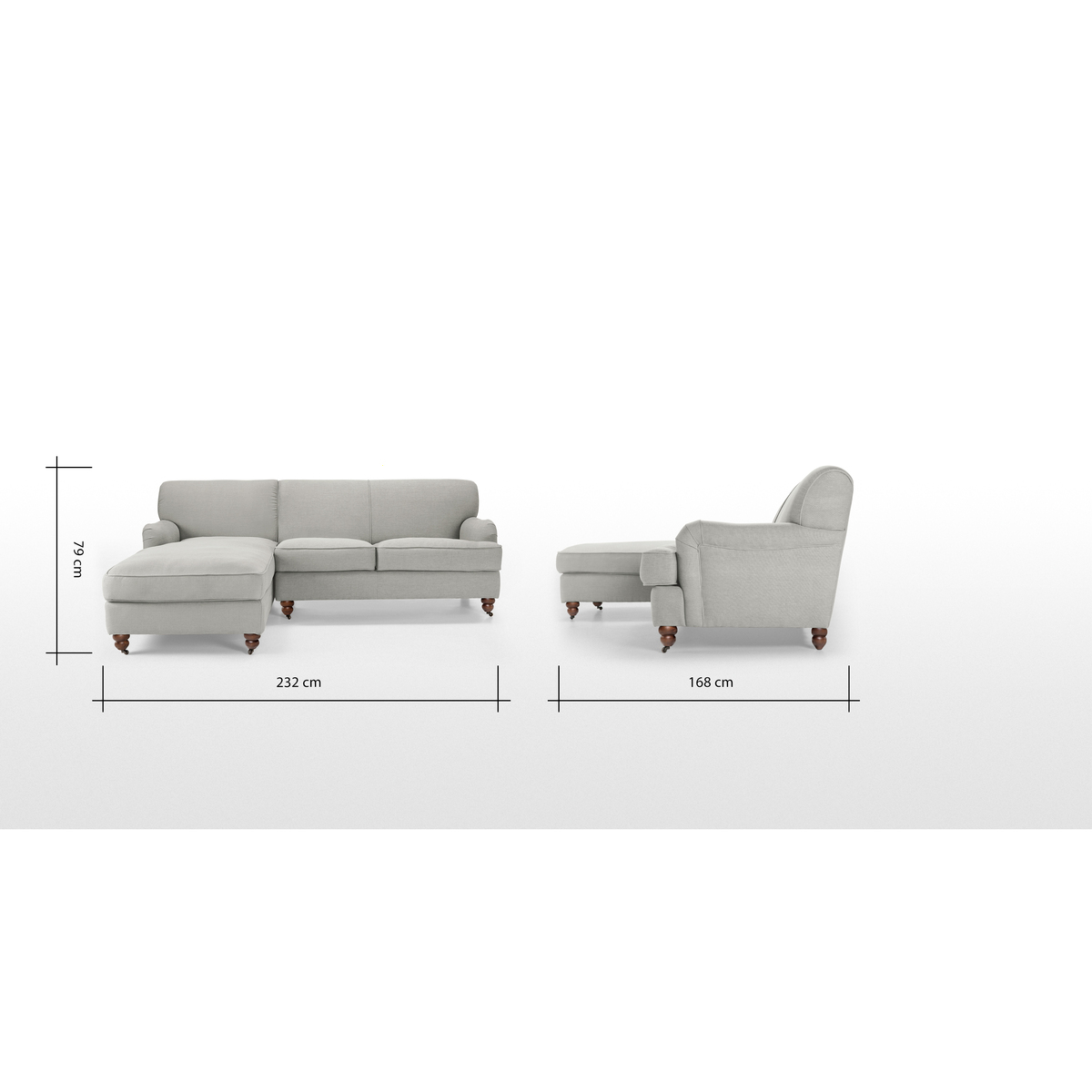 Orson Left Hand Facing Chaise End Corner Sofa, Chic Grey – image 6