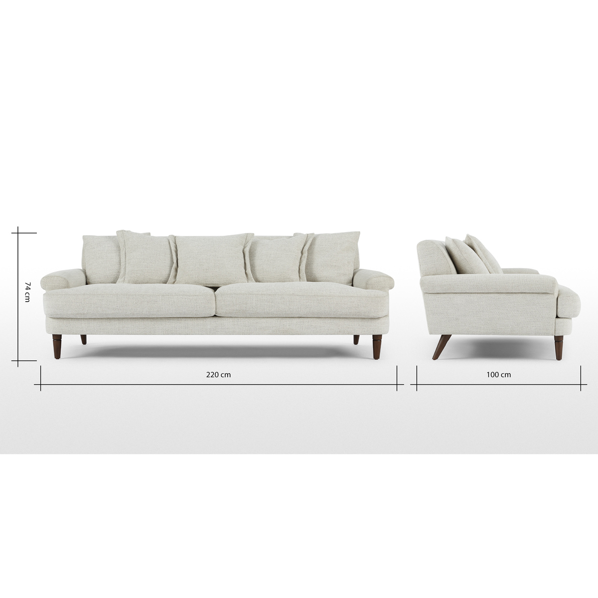Eraldo 3 Seater Sofa, Kyoto Oyster – image 8