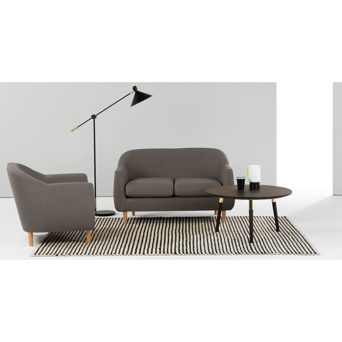 Tubby 2 Seater Sofa, Pewter Grey – image 2