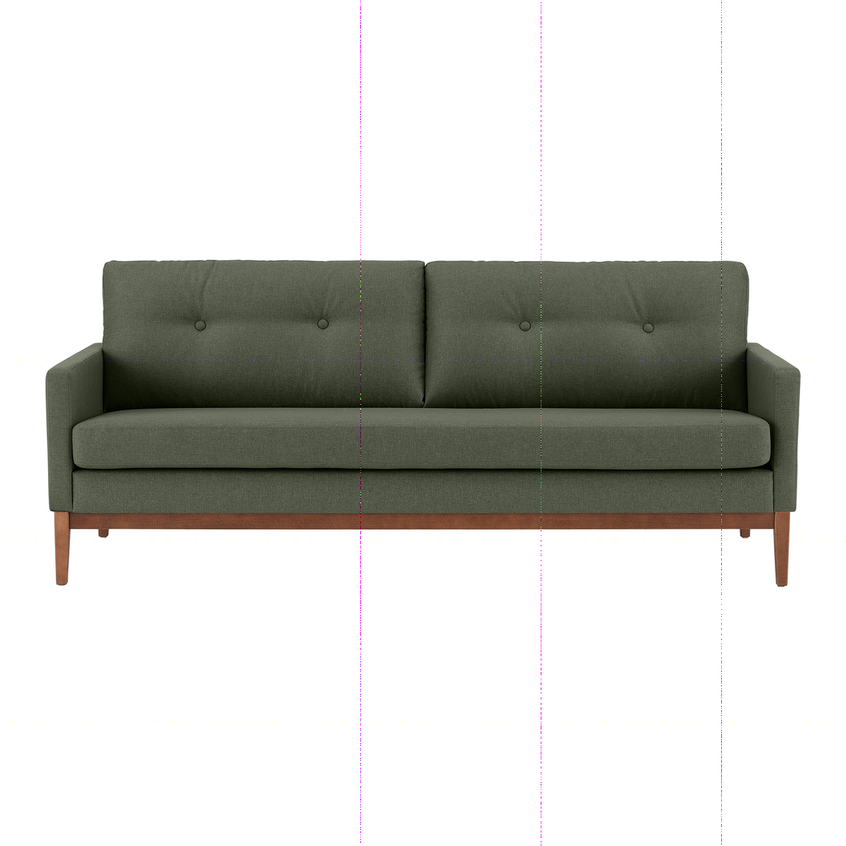 Edison 3 Seater Sofa, Textured Moss – image 1
