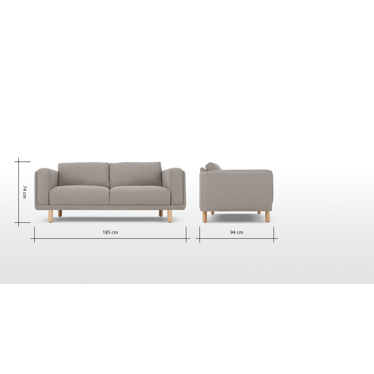 Karson 2 Seater Sofa, Mina Grey – image 8