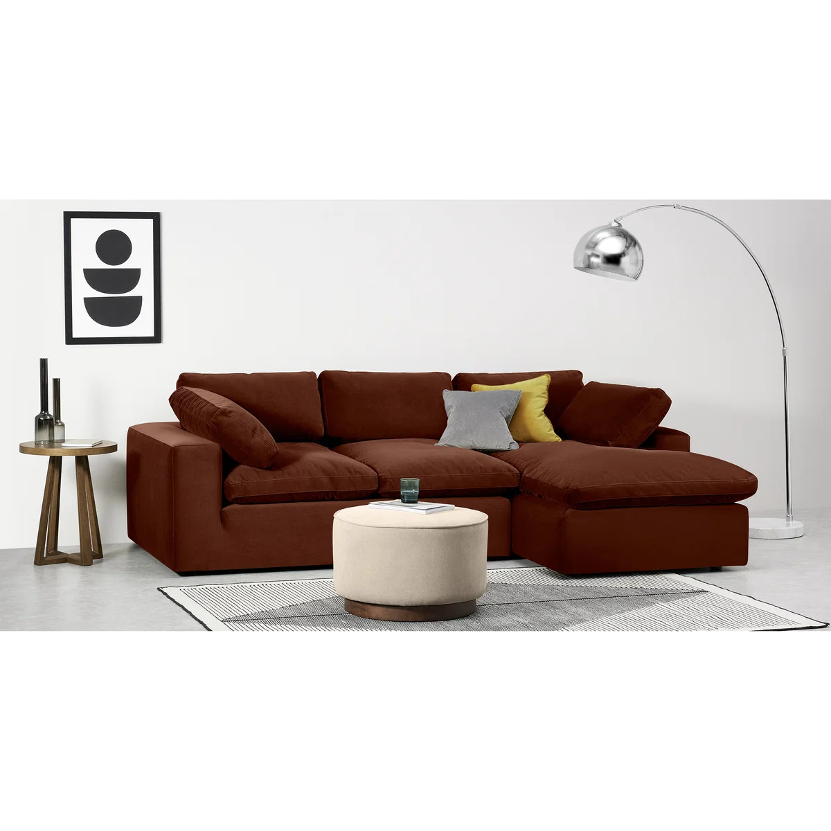 Samona Right Hand Facing Chaise End Sofa, Amber Velvet – image 3