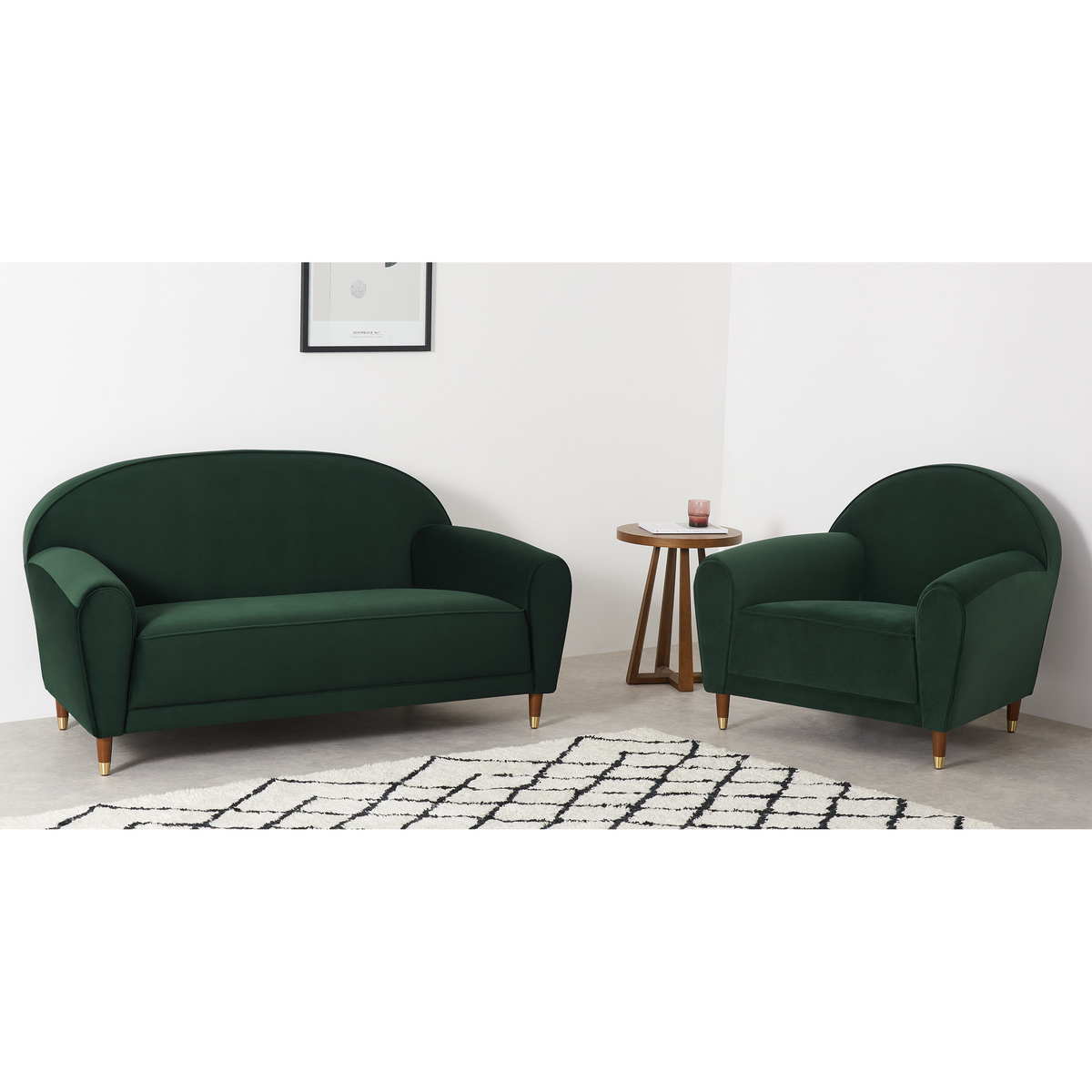 Carlton 2 Seater Sofa, Laurel Green Velvet – image 3