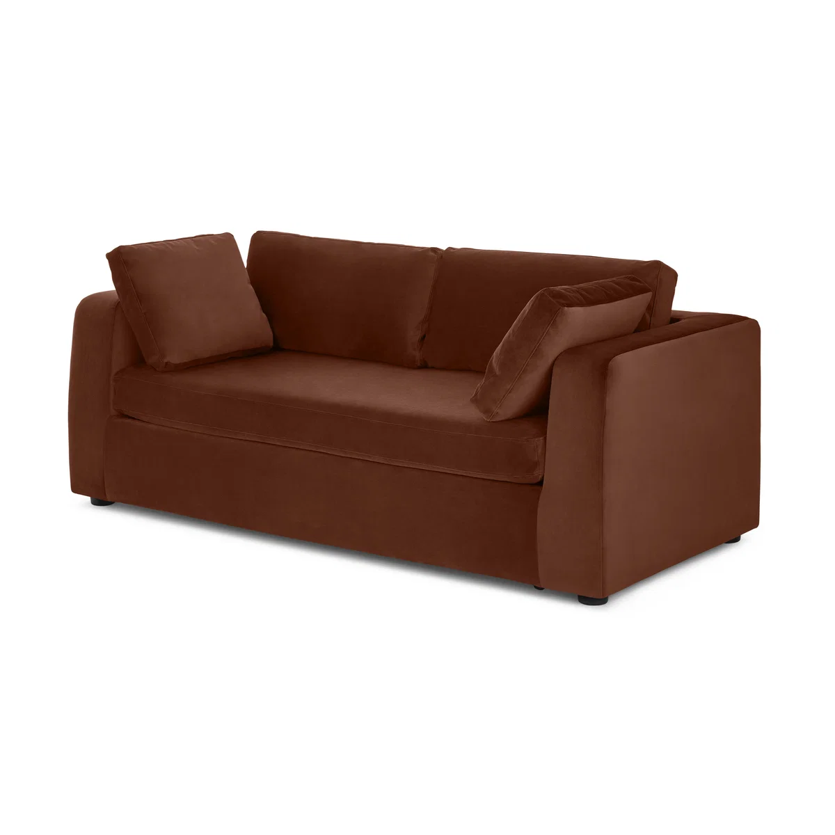 Mogen 3 Seat Sofa Bed, Warm Caramel Velvet – image 2
