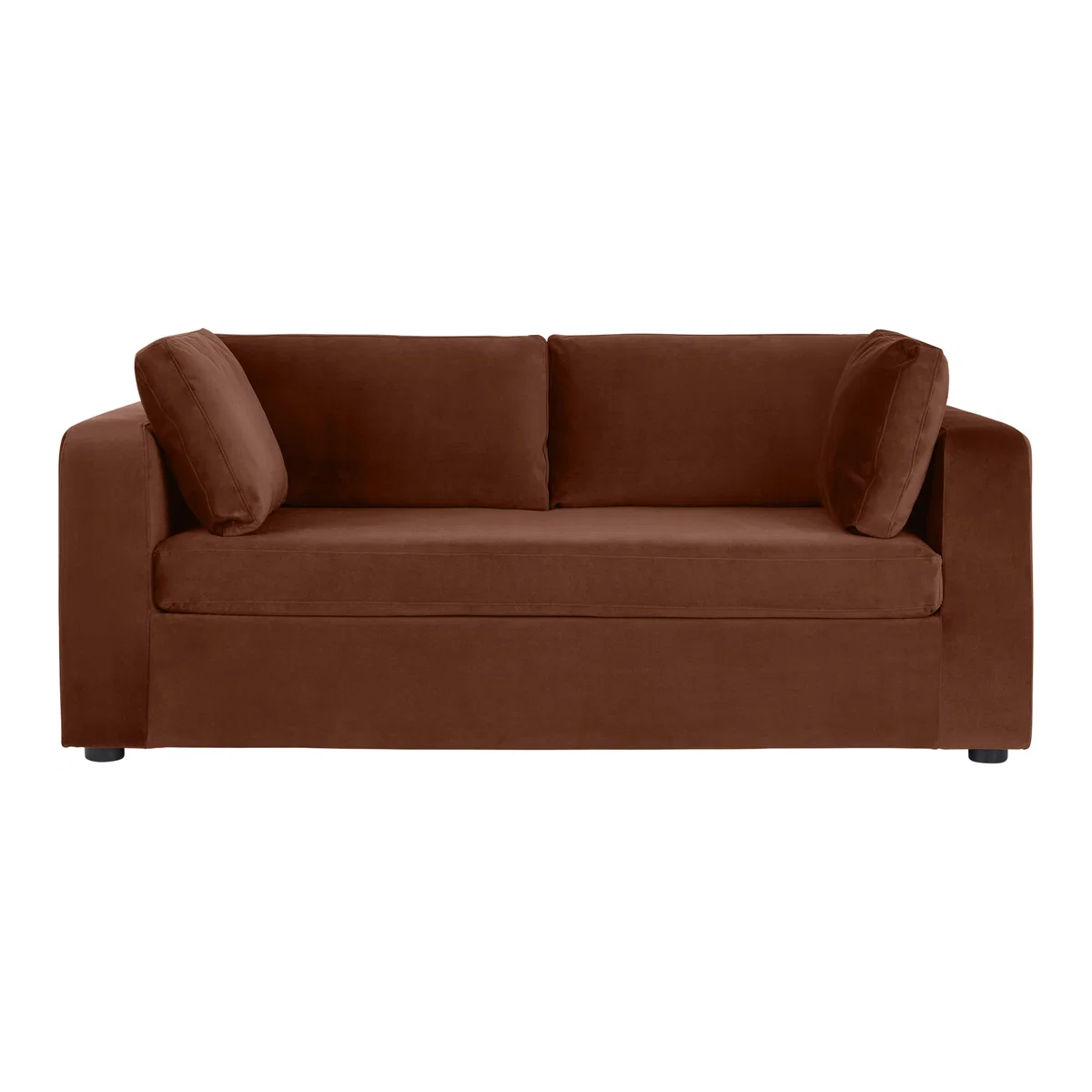 Mogen 3 Seat Sofa Bed, Warm Caramel Velvet – image 1