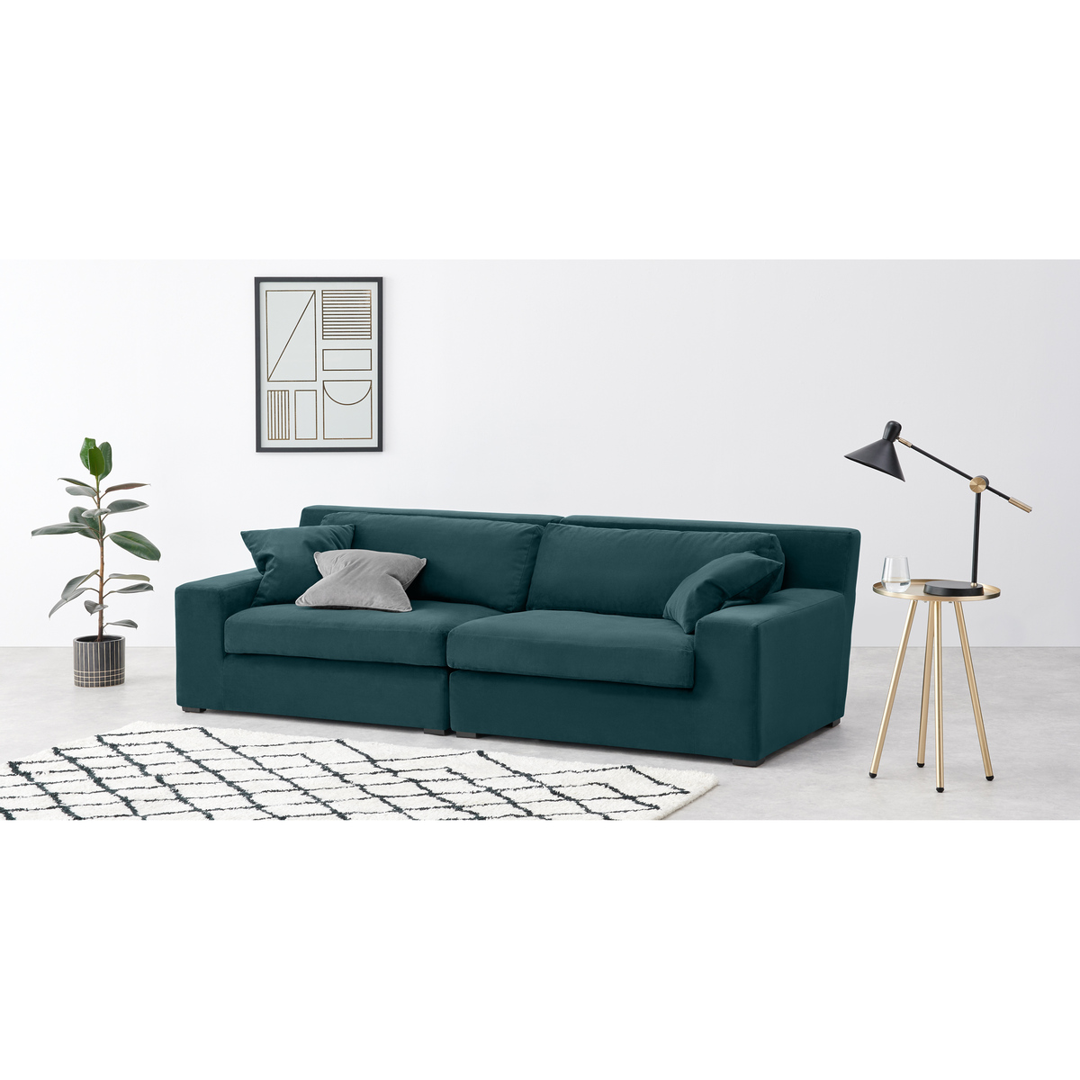 Delaney 3 Seater Sofa, Lagoon Blue Velvet – image 3