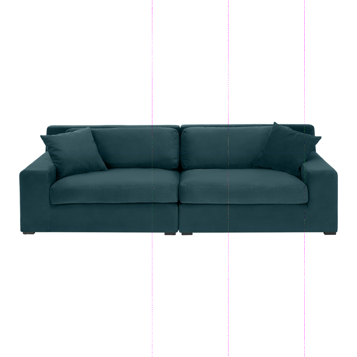 Delaney 3 Seater Sofa, Lagoon Blue Velvet – image 1