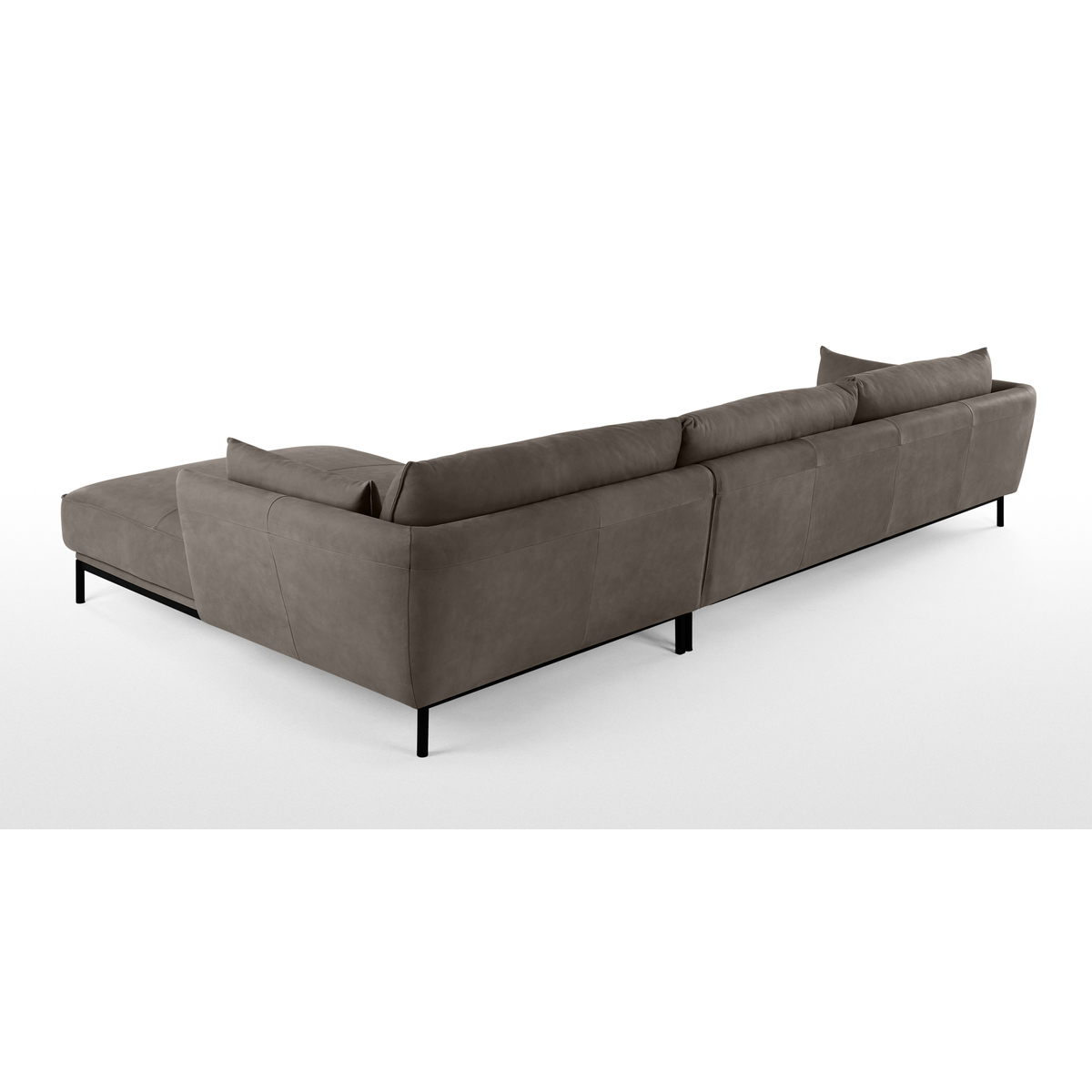 Odelle Right Hand Facing Chaise End Corner Sofa, Texas Grey Leather – image 5