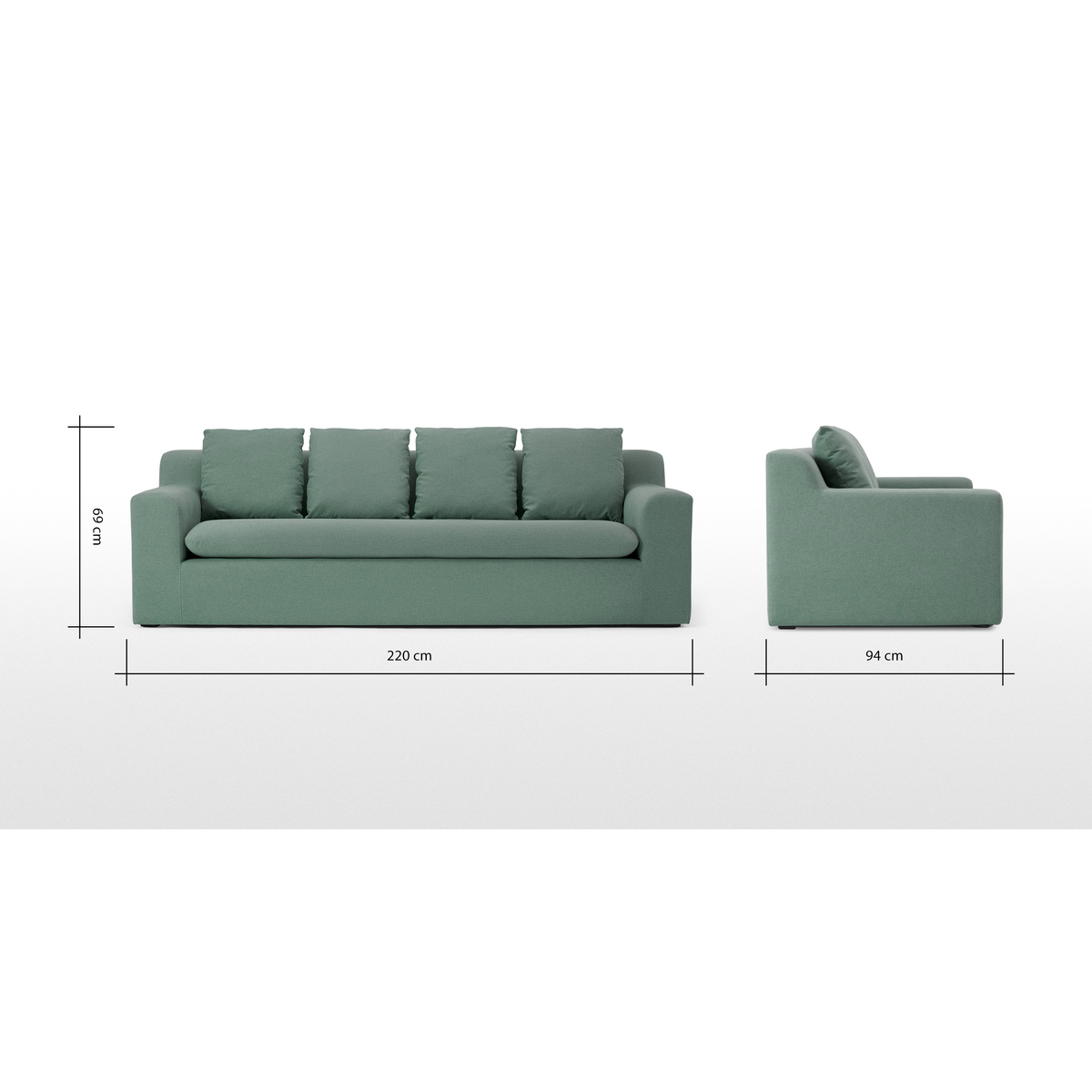 Benson 3 Seater Sofa, Clover Green – image 5