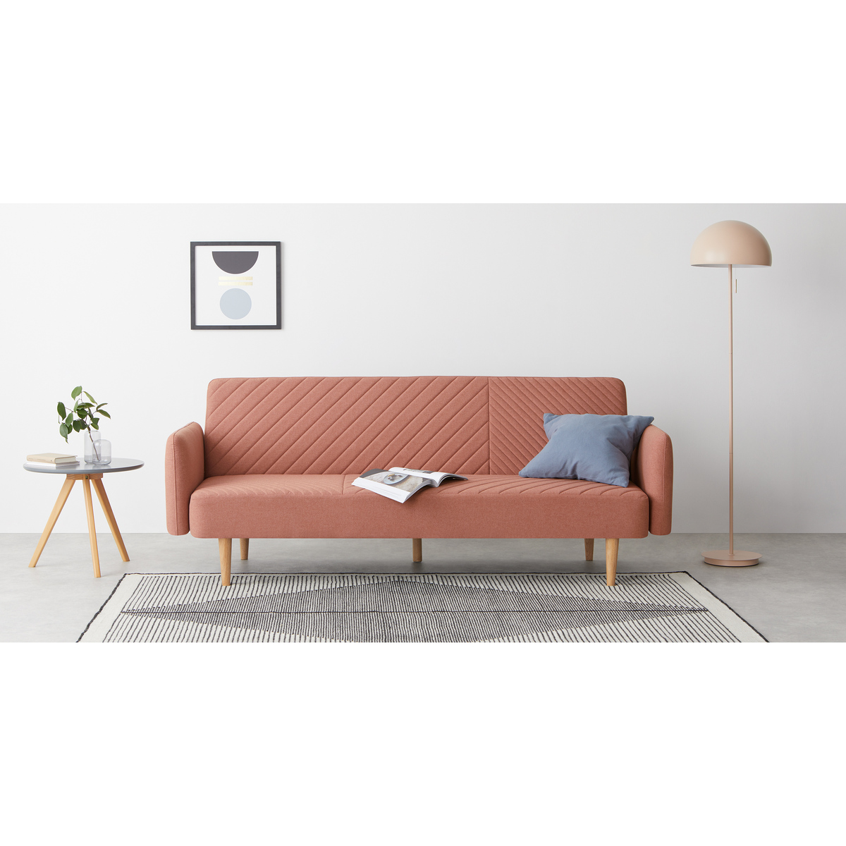 Ryson Click Clack Sofa Bed with Arms, Dusk Pink – image 3