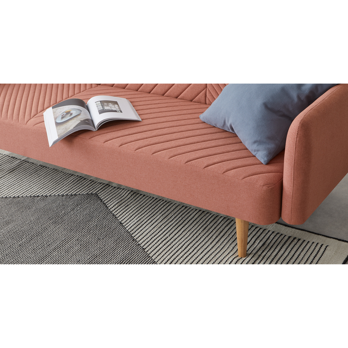 Ryson Click Clack Sofa Bed with Arms, Dusk Pink – image 4