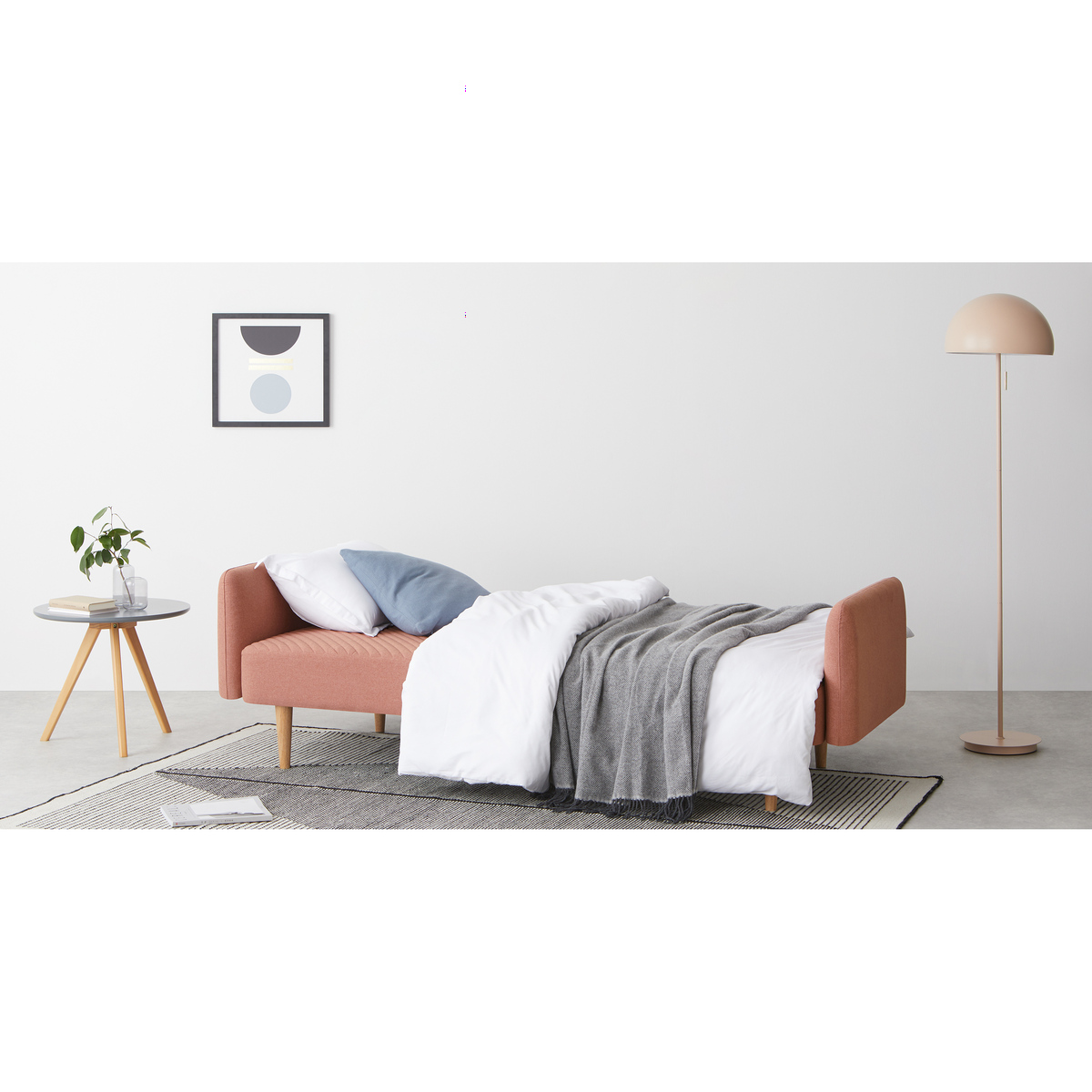 Ryson Click Clack Sofa Bed with Arms, Dusk Pink – image 7