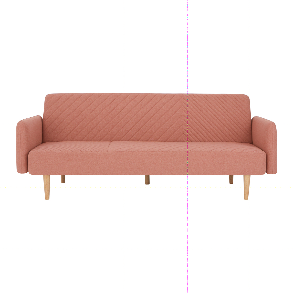 Ryson Click Clack Sofa Bed with Arms, Dusk Pink – image 1