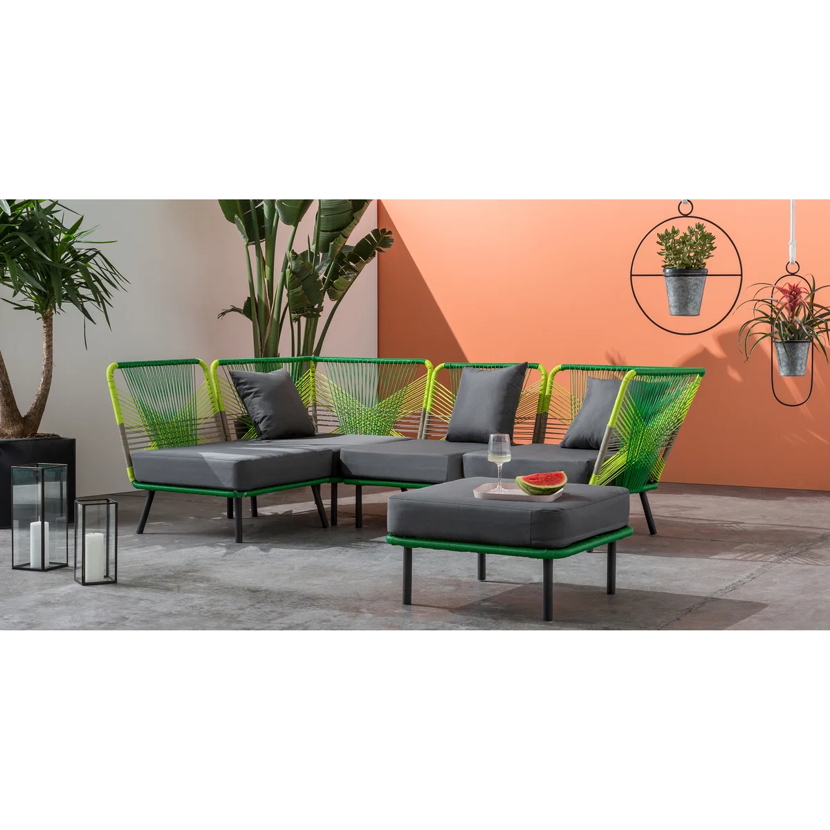 Copa Garden Corner Sofa, Citrus Green – image 7