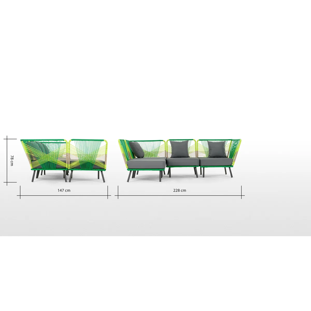 Copa Garden Corner Sofa, Citrus Green – image 8