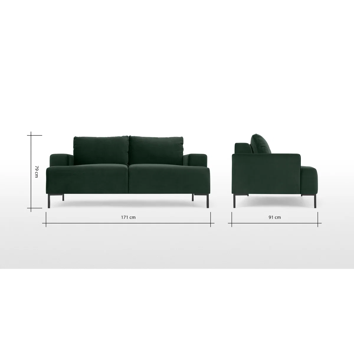Frederik 2 Seater Sofa, Autumn Green Velvet – image 8