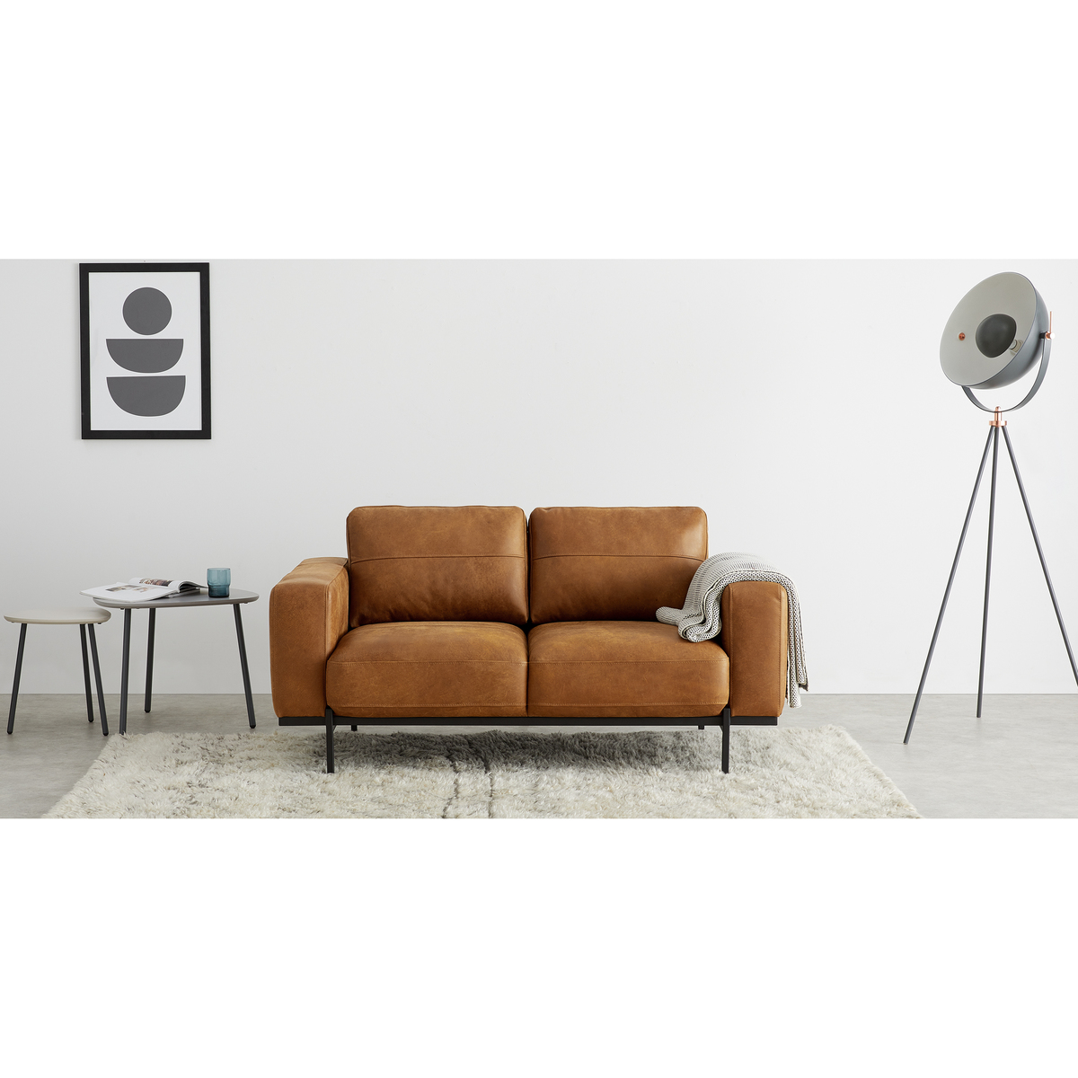 Jarrod 2 Seater Sofa, Outback Tan Leather – image 3