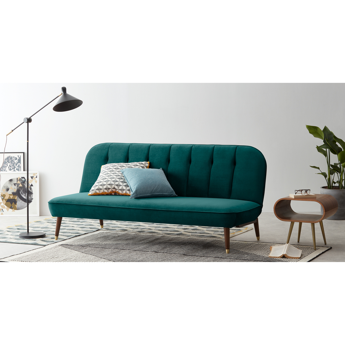 Margot Click Clack Sofa Bed, Velvet Seafoam Blue – image 3