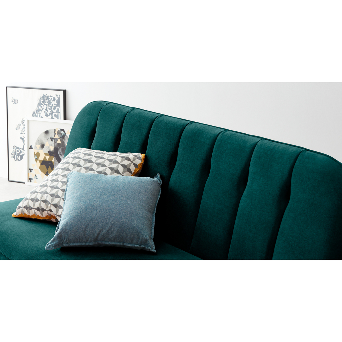 Margot Click Clack Sofa Bed, Velvet Seafoam Blue – image 8
