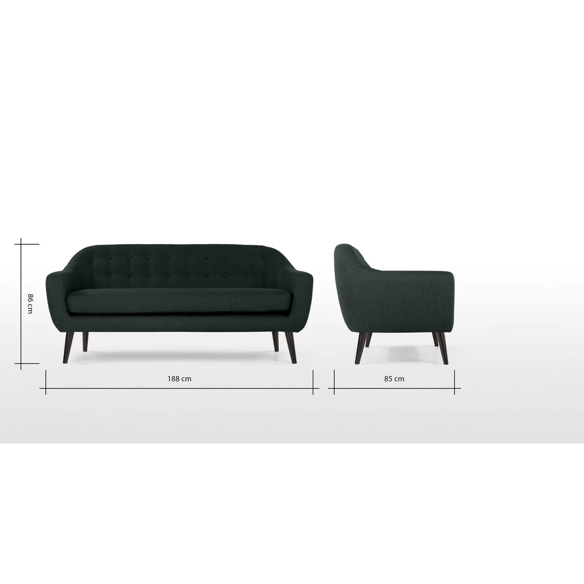 Ritchie 3 Seater Sofa, Anthracite Grey – image 8