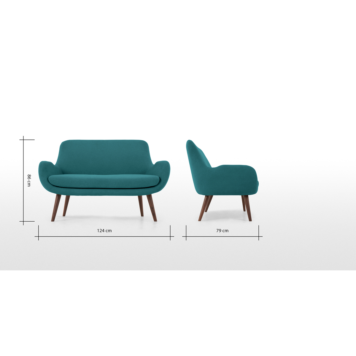 Moby 2 Seater Sofa, Mineral Blue – image 8