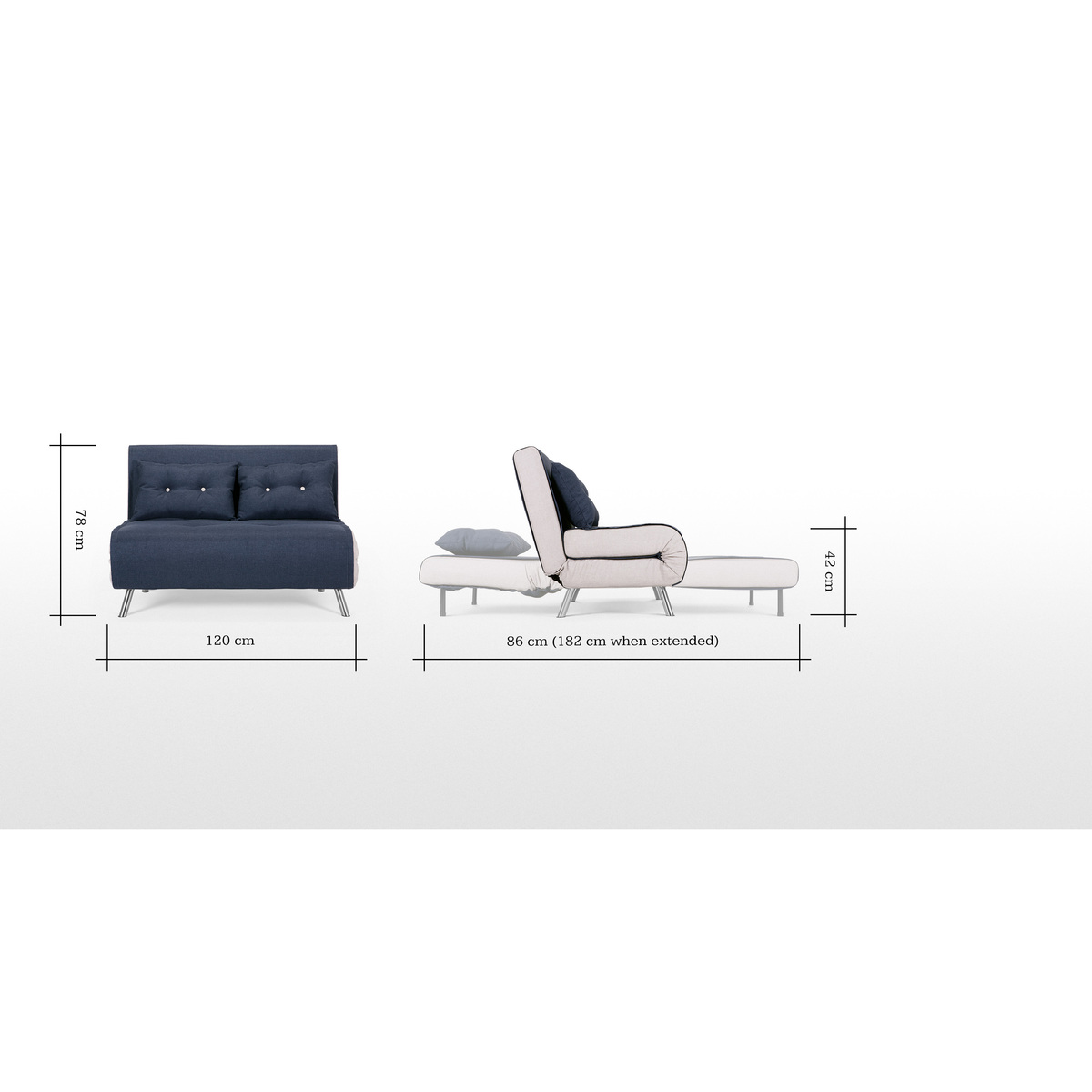 Haru Small Sofa Bed, Quartz Blue – image 7