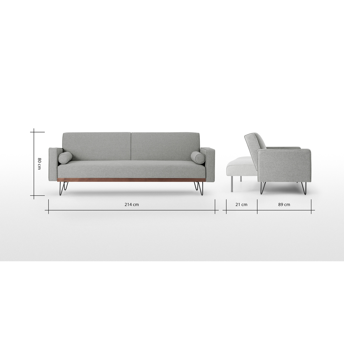 Warner Click Clack Sofa Bed, Moonlight Grey – image 9