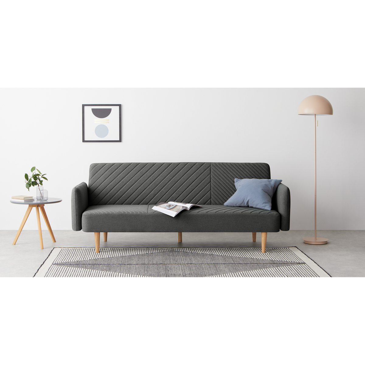 Ryson Click Clack Sofa Bed with Arms, Marl Grey – image 3