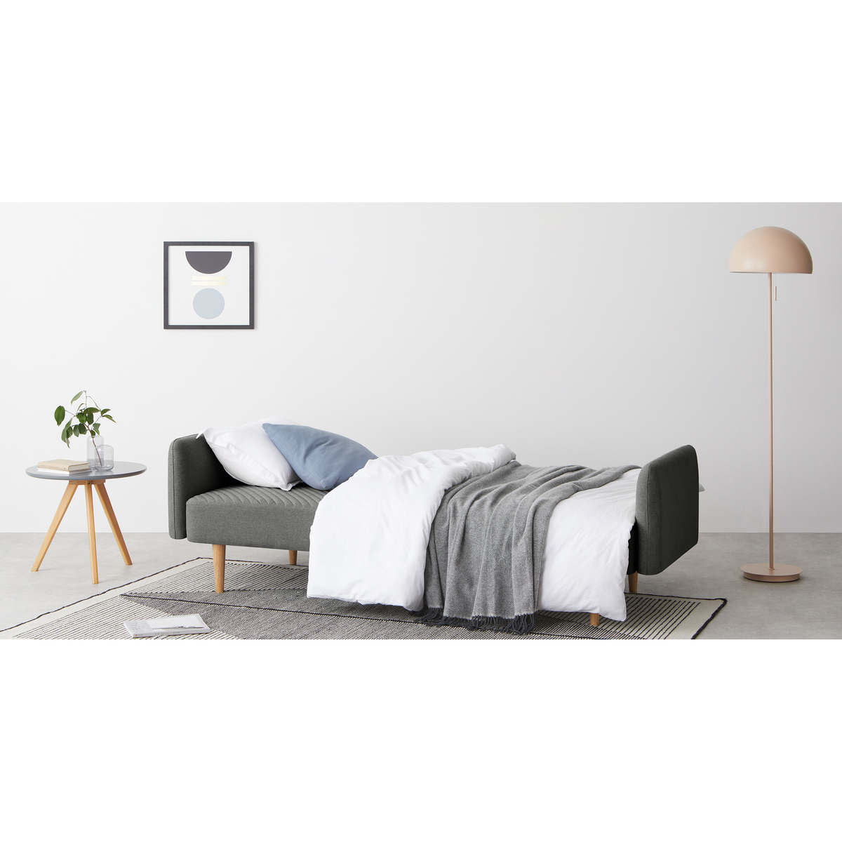 Ryson Click Clack Sofa Bed with Arms, Marl Grey – image 7