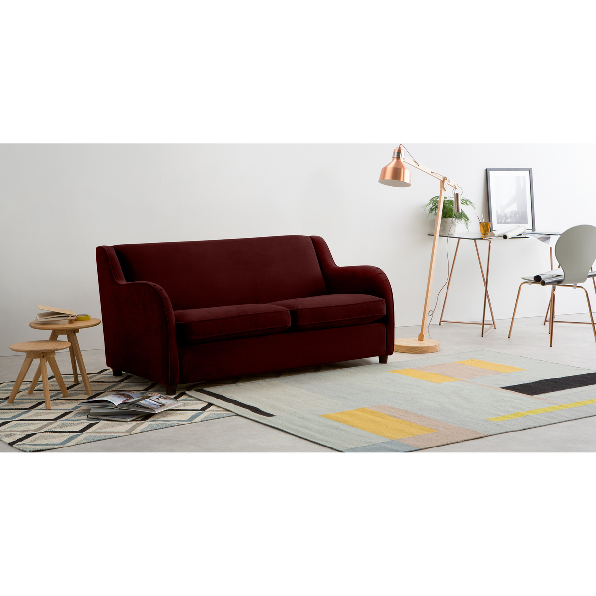 Helena Sofabed, Plush Burgundy Velvet – image 3
