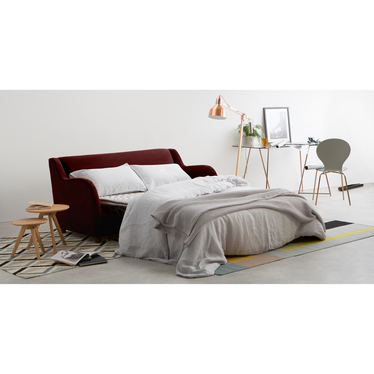 Helena Sofabed, Plush Burgundy Velvet – image 8