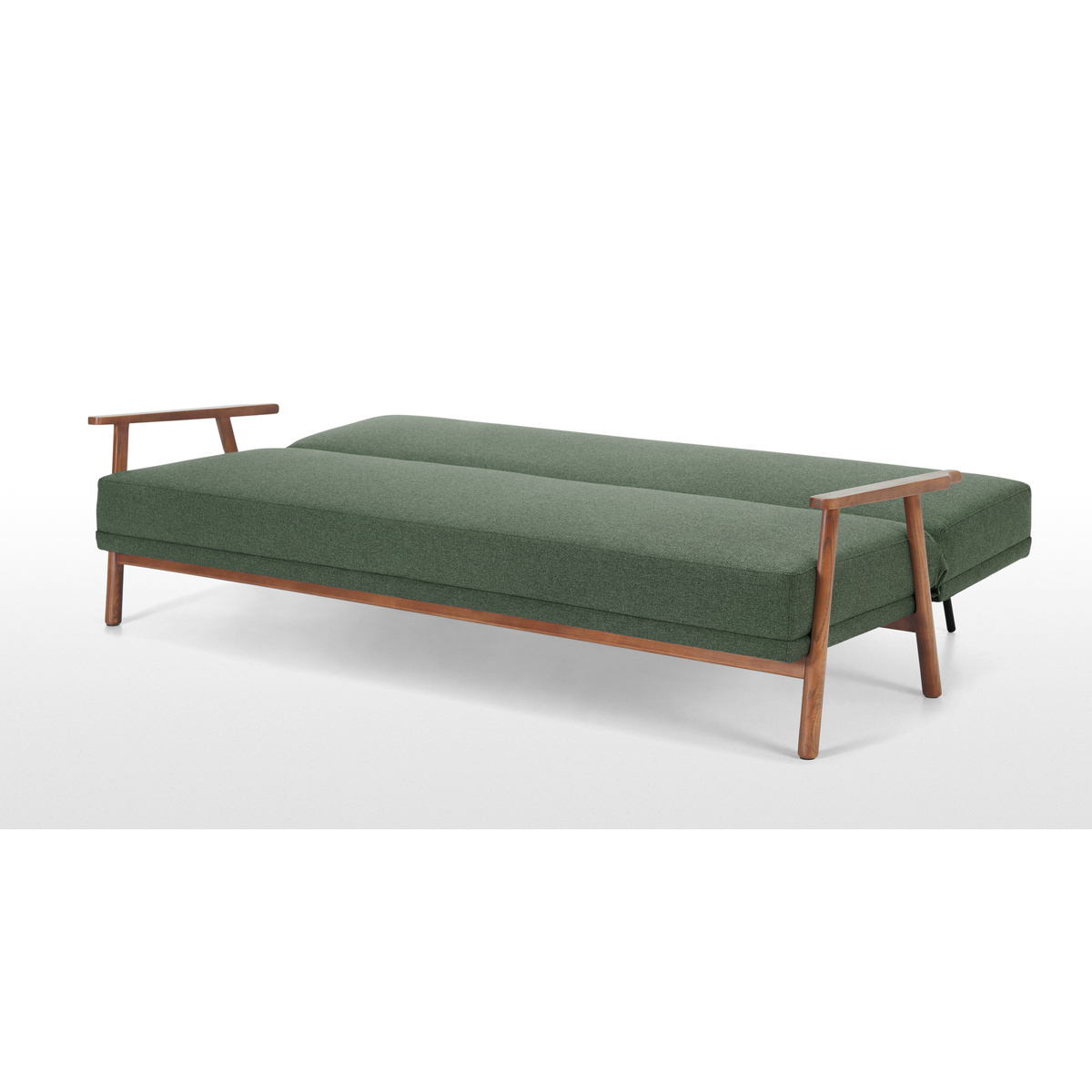 Lars Click Clack Sofa Bed, Darby Green and Walnut Stain – image 7