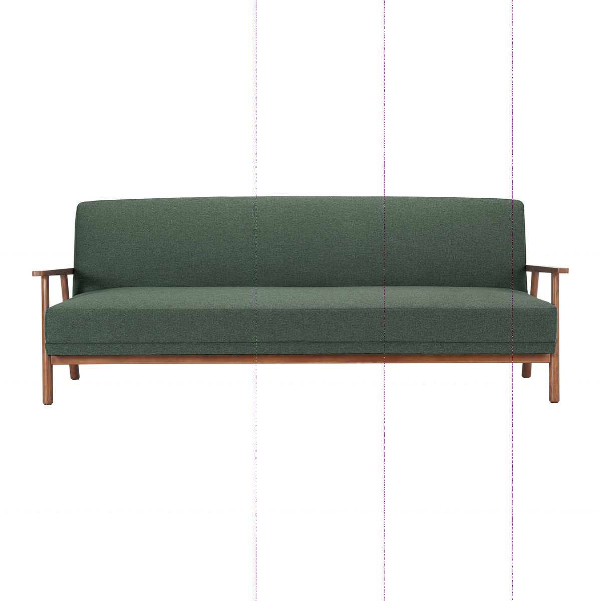 Lars Click Clack Sofa Bed, Darby Green and Walnut Stain – image 1